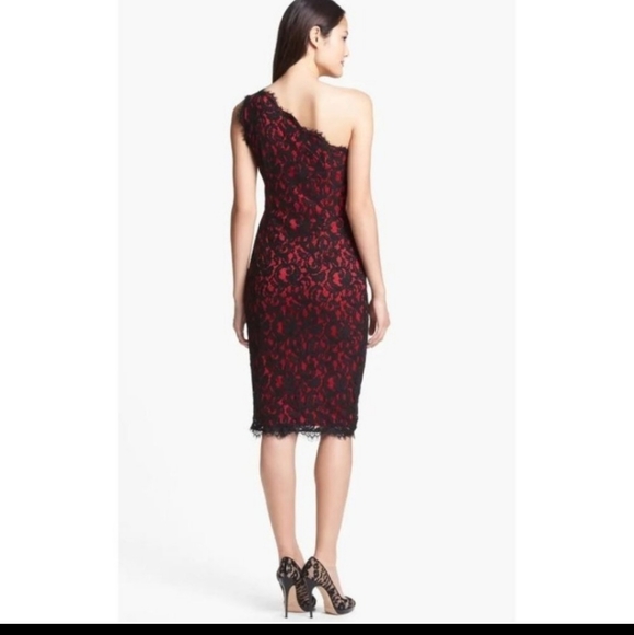 Tadashi Shoji Sheath One Shoulder Dress Size 10 - Picture 2 of 6